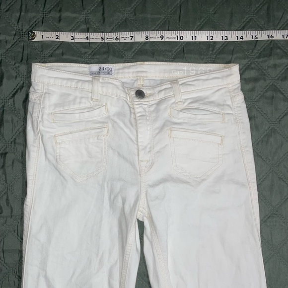 GAP "1969" High-Rise White Denim Flare Trousers, size 24/00, NWOT - Picture 8 of 13